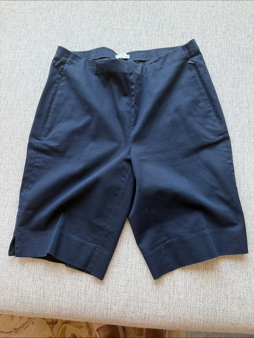 J. Jill Navy Blue Bermuda Shorts with Zippered side pockets NWT 10